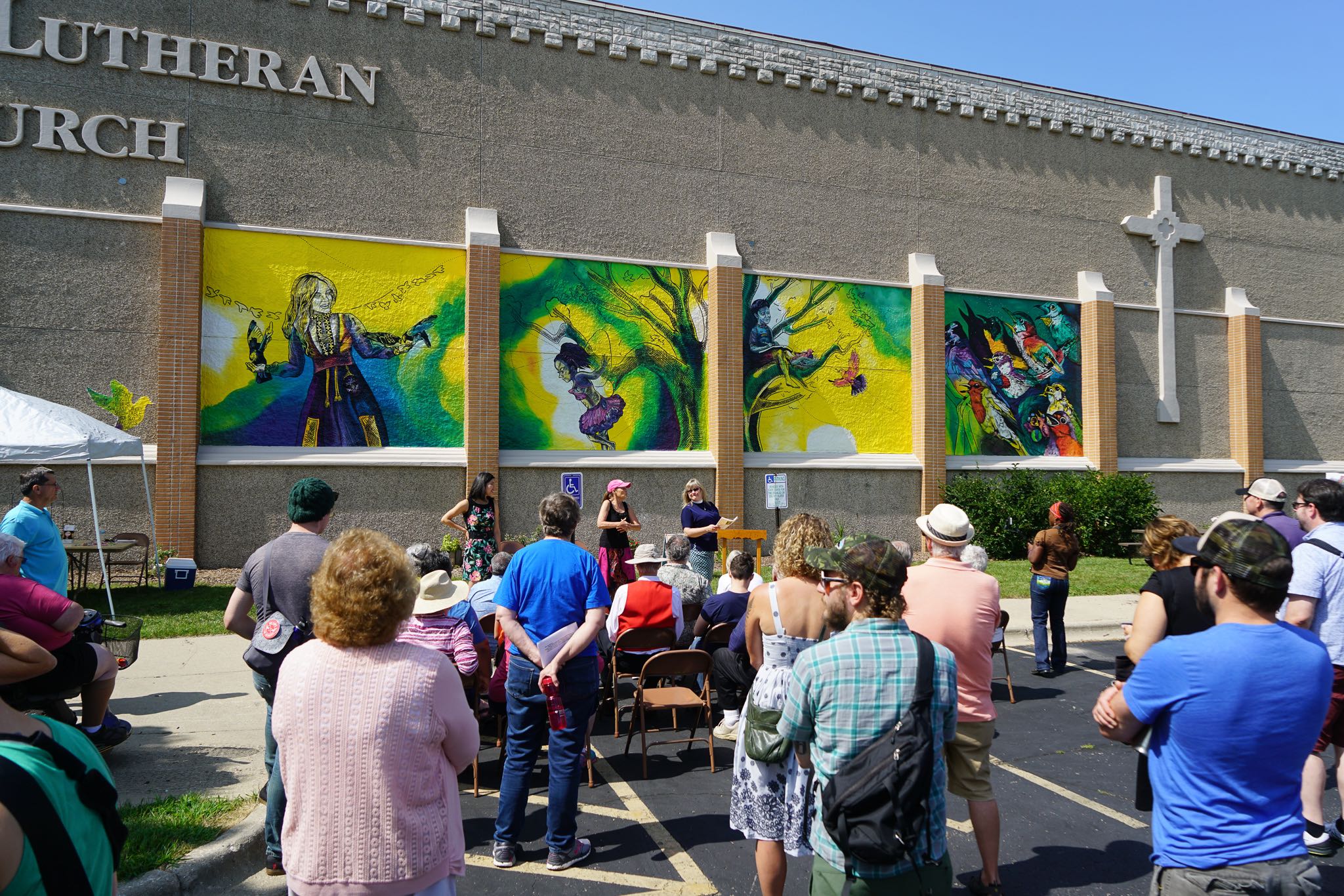 Giant Mural at Lutheran Church being Dedicated