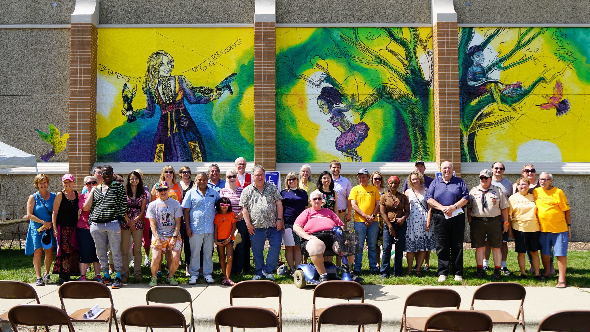 Giant Mural at Lutheran Church with Trinity Group