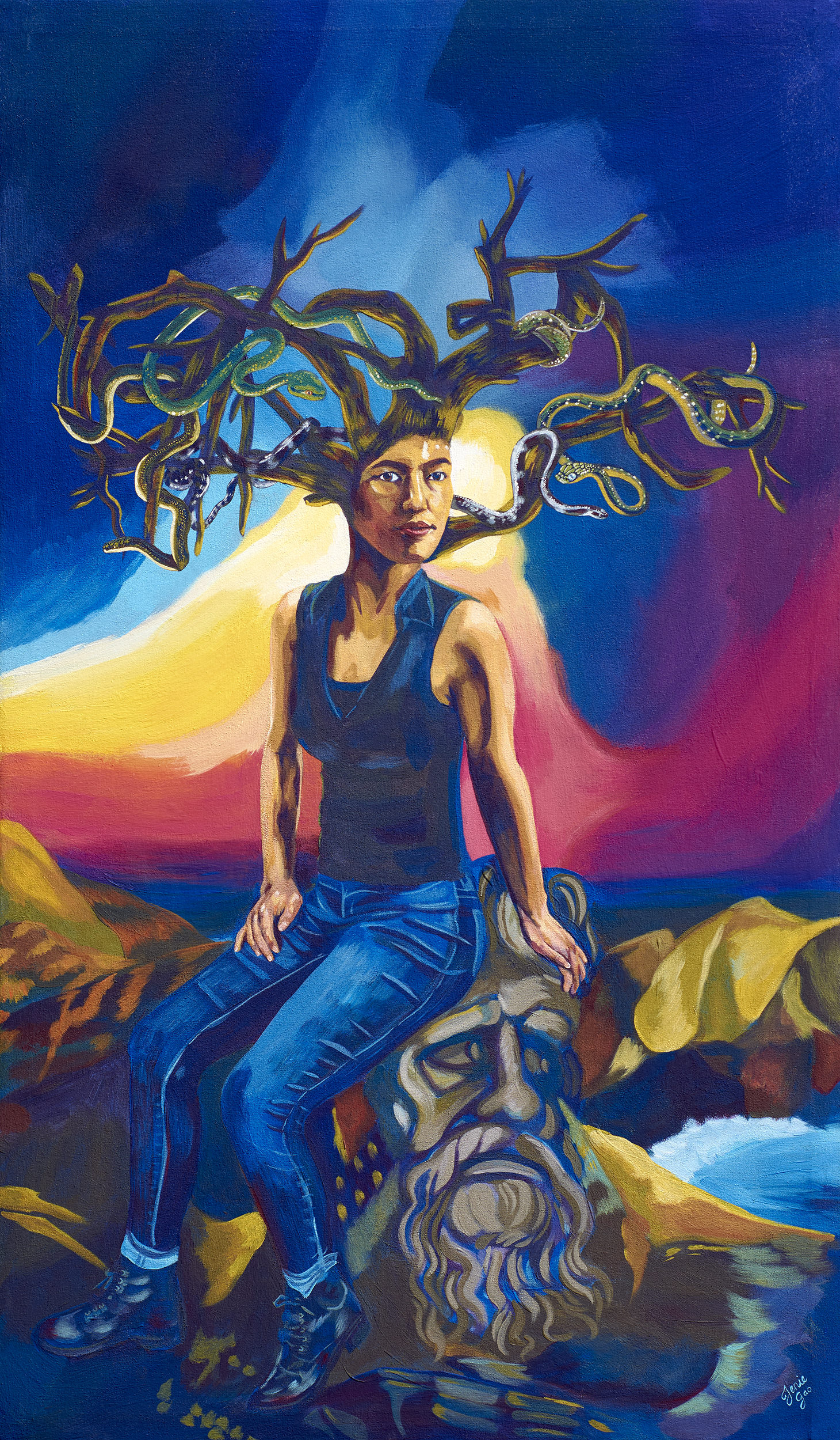Feminist Allegories Medusa - acrylic painting on canvas - contemporary art