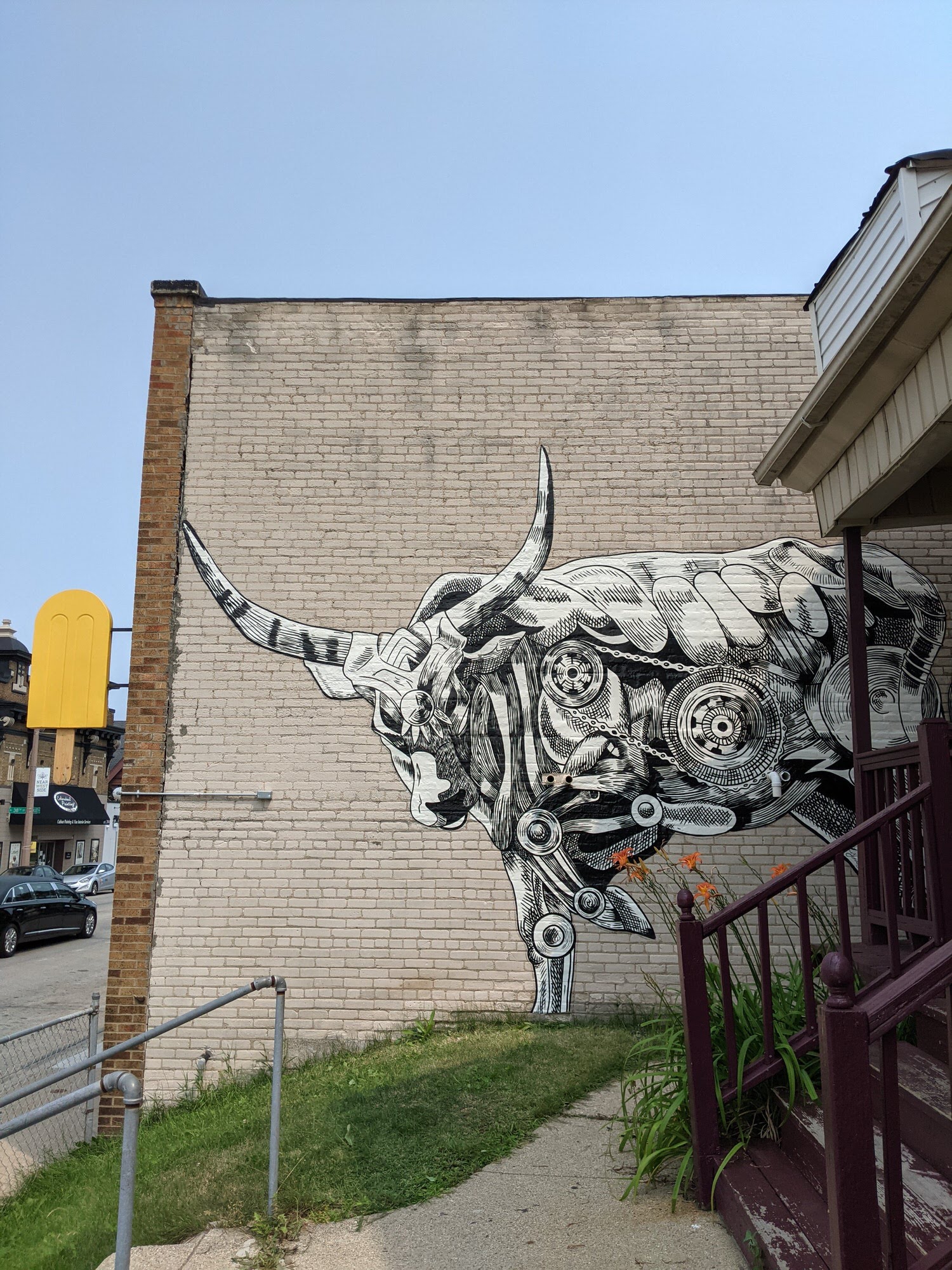 Metal Ox mural commission