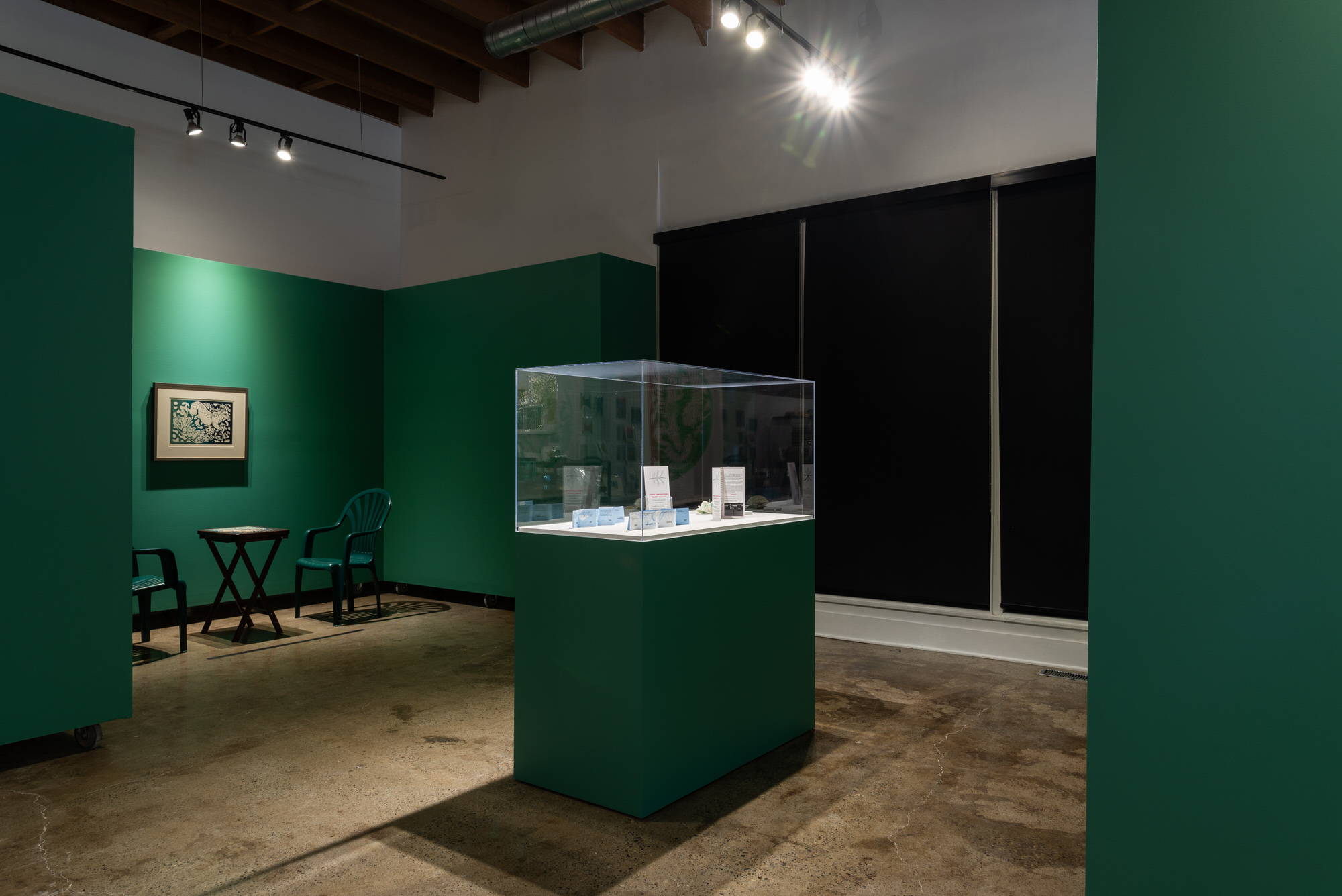 woodcut installation contemporary art gallery