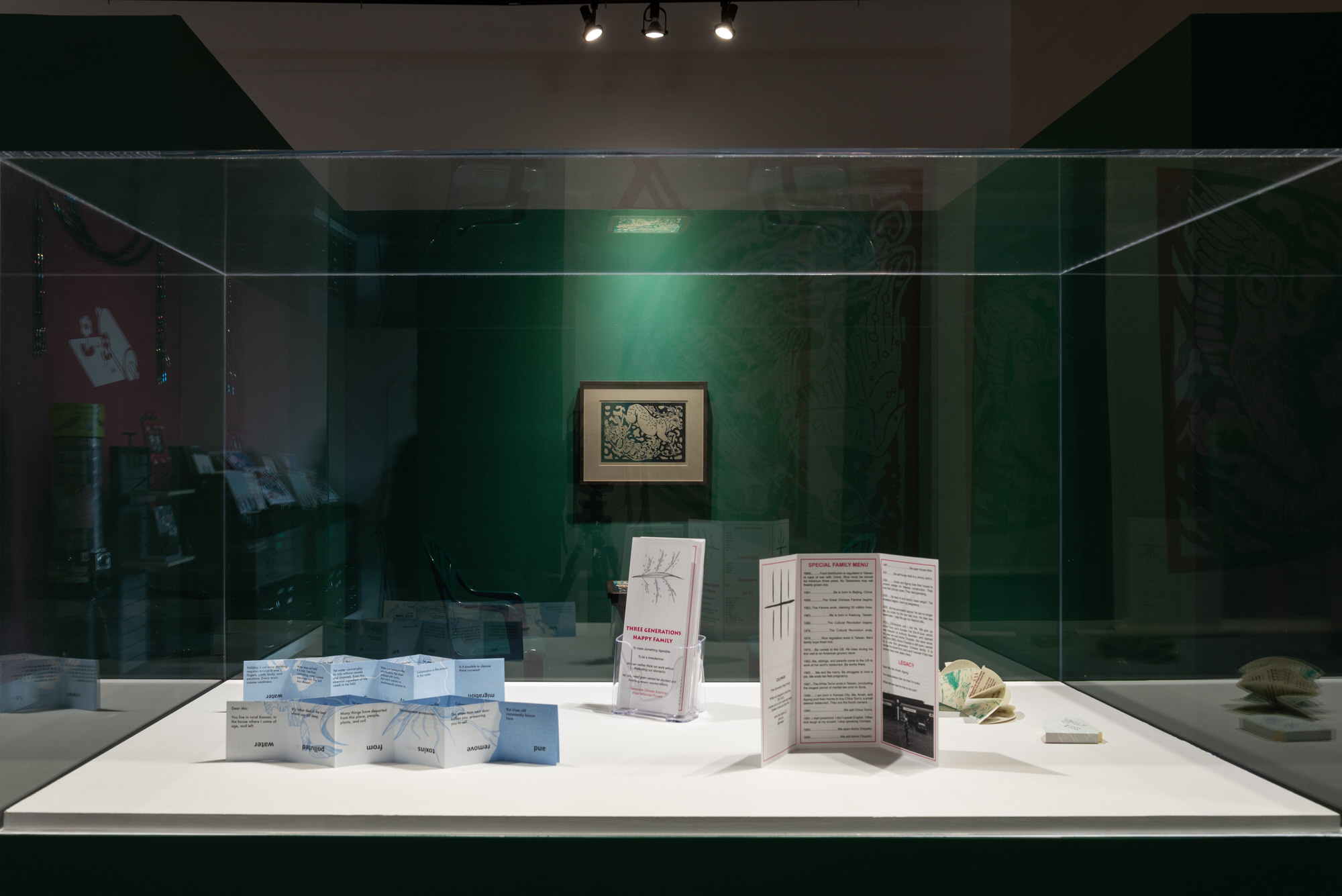 woodcut installation contemporary art gallery