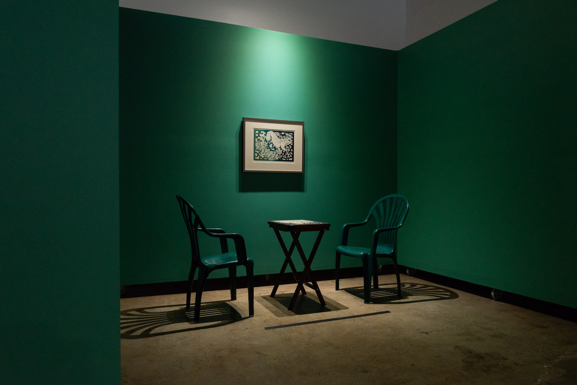 woodcut installation contemporary art gallery