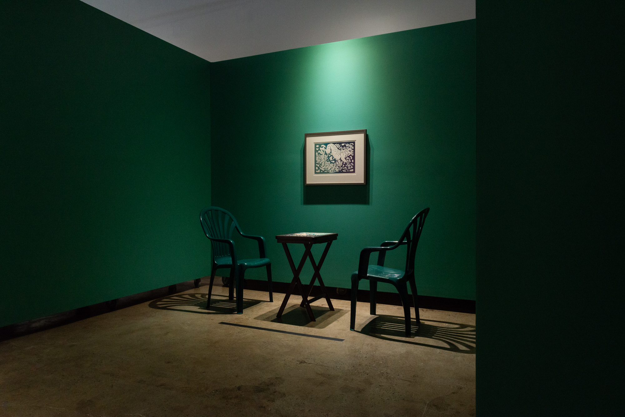 woodcut installation contemporary art gallery