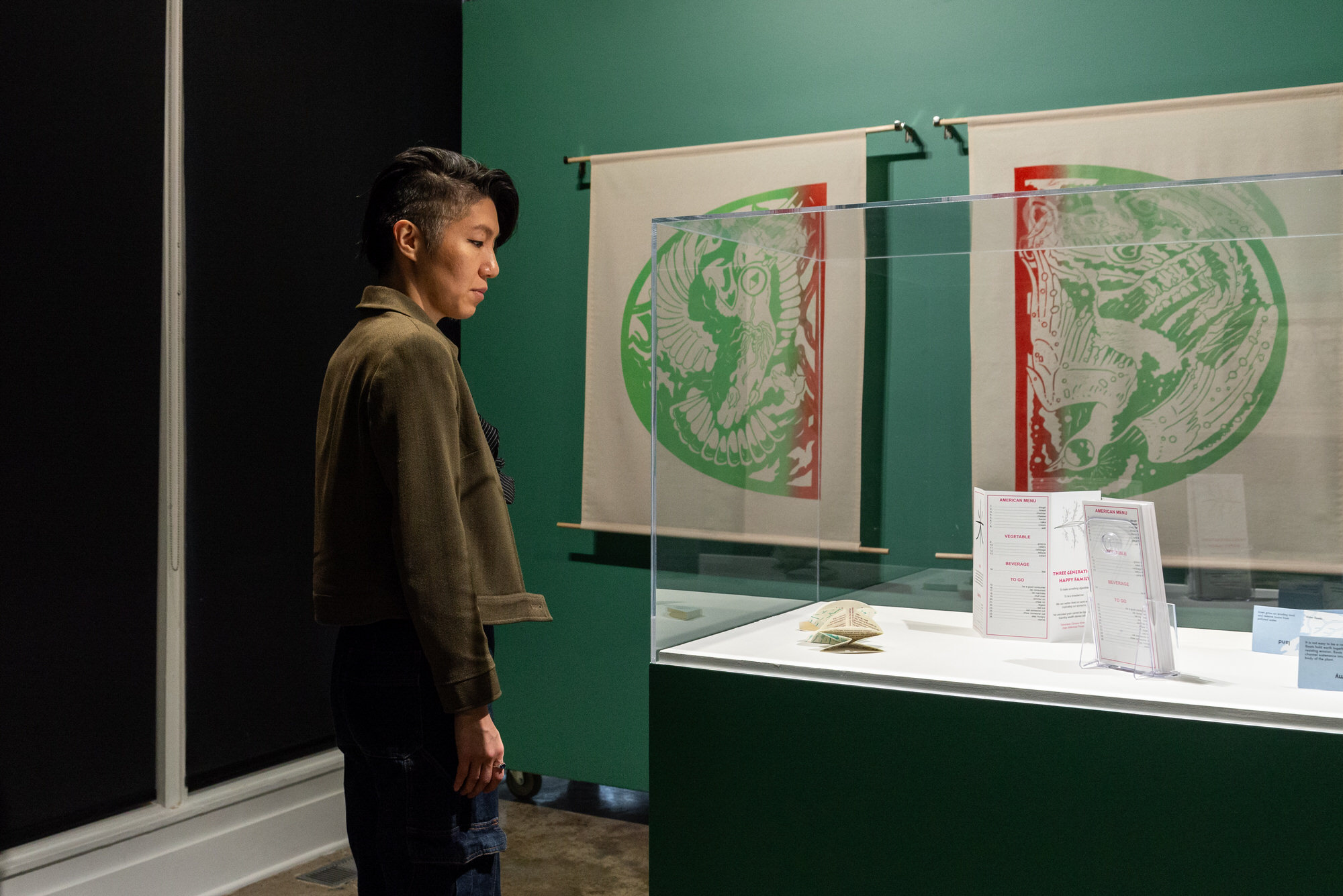 woodcut installation contemporary art gallery