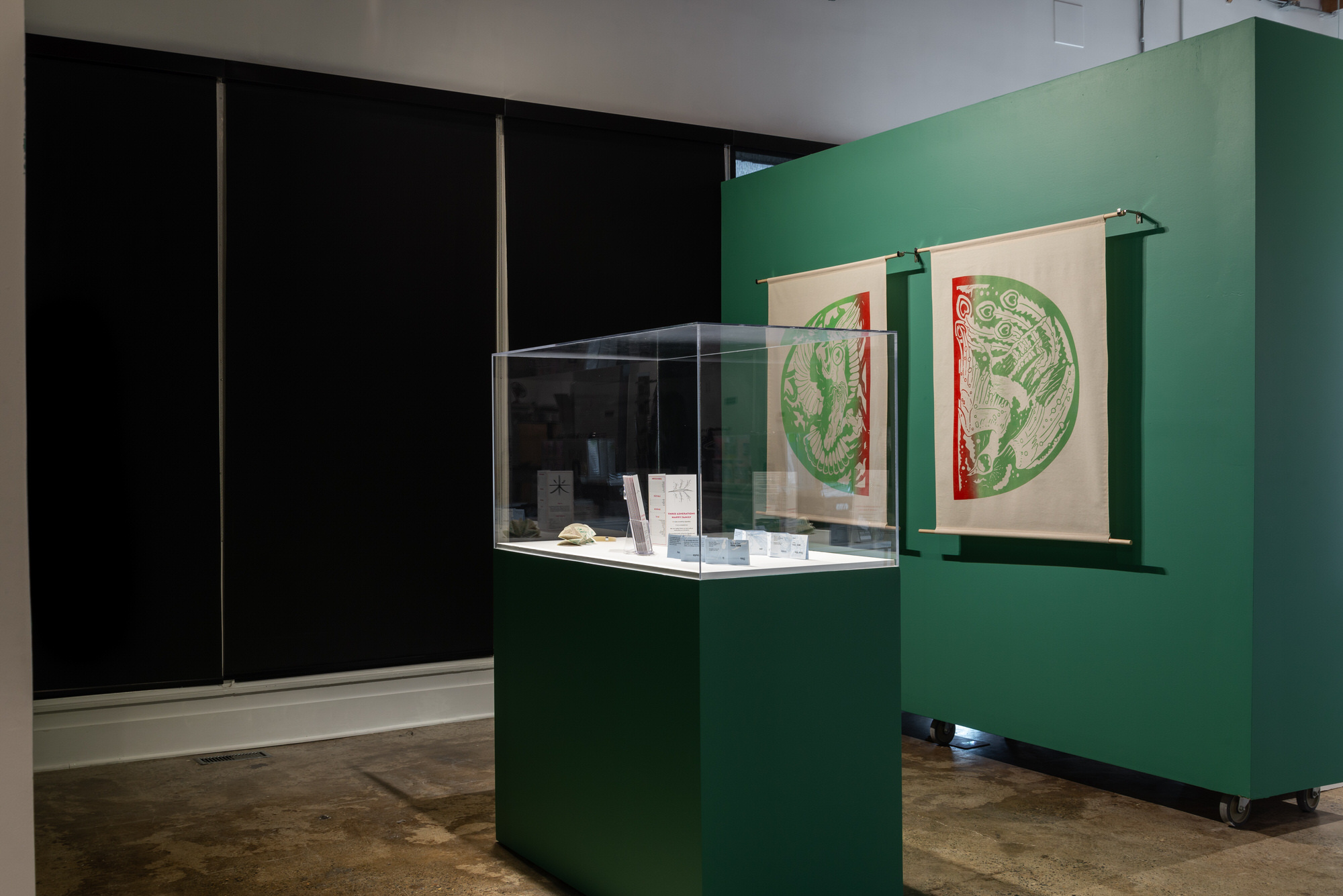 woodcut installation contemporary art gallery