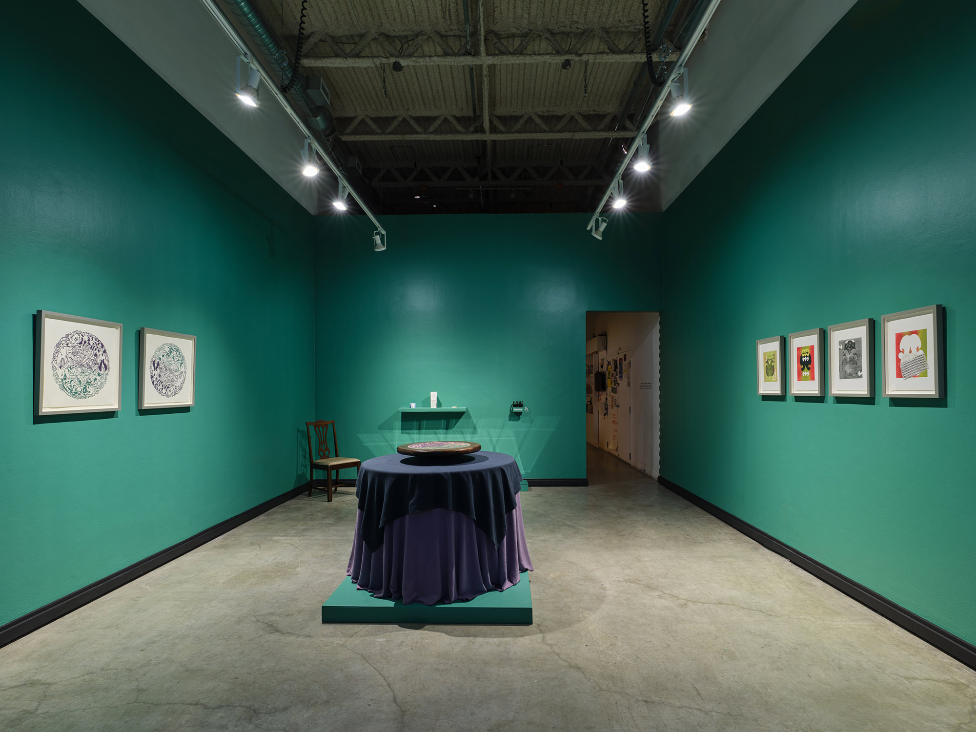 woodcut installation contemporary art gallery