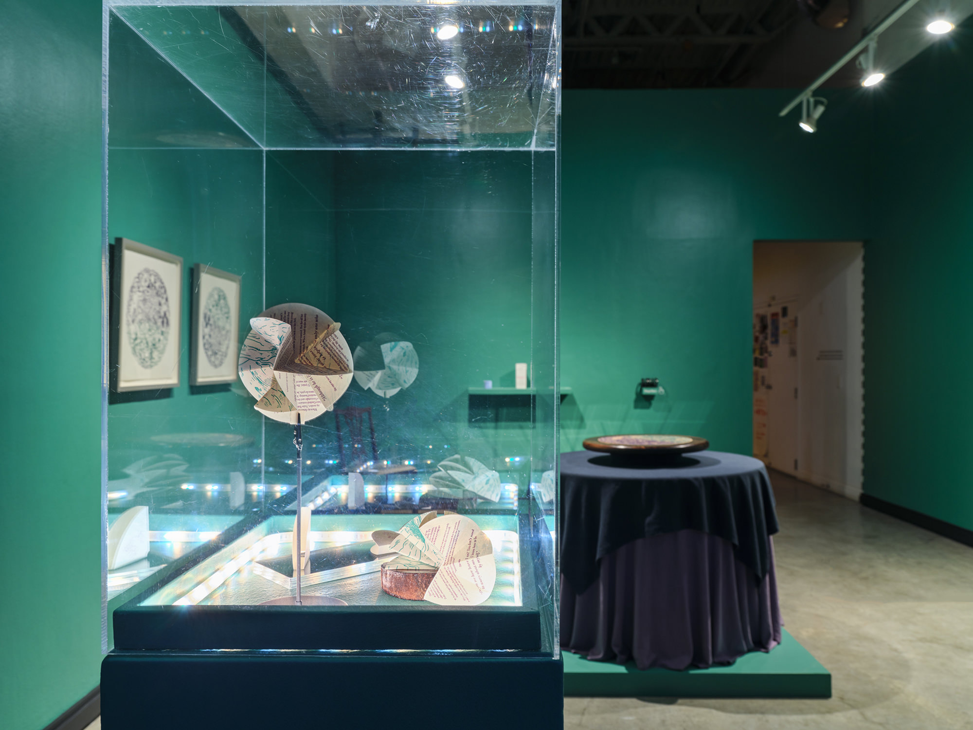 woodcut installation contemporary art gallery