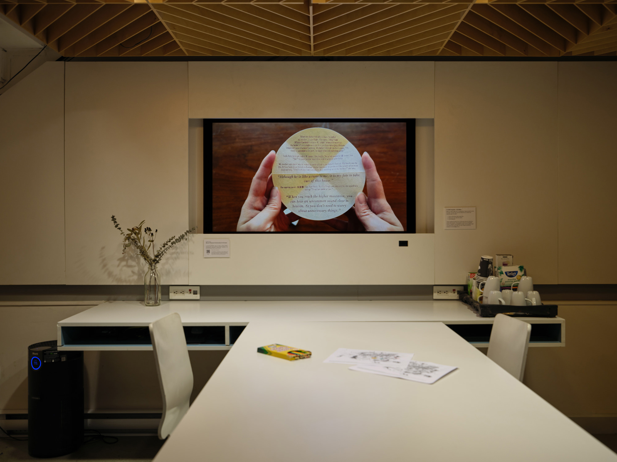 woodcut installation contemporary art gallery